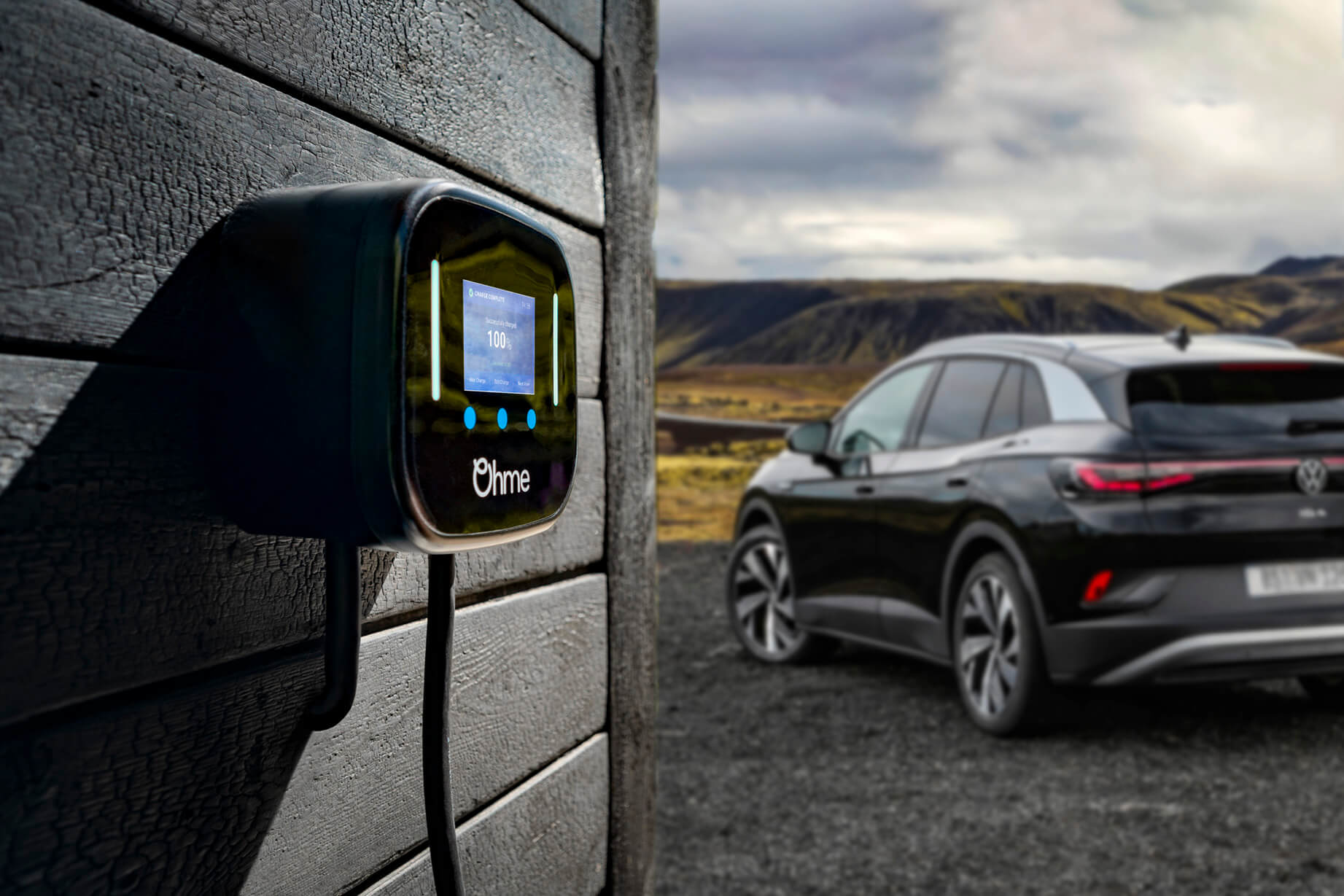 Ohme ev charger outdoors